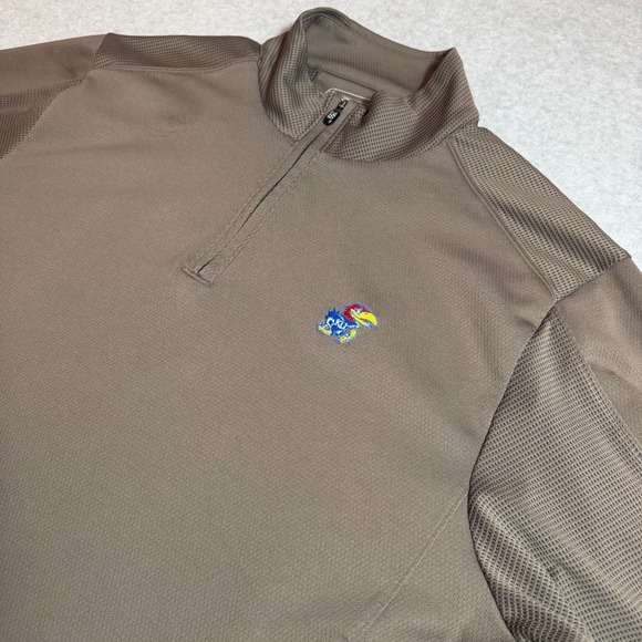 Cutter & Buck Other - Cutter & Buck Pullover Mens 3XL Brown Kansas Jayhawks DryTec Quarter Zip